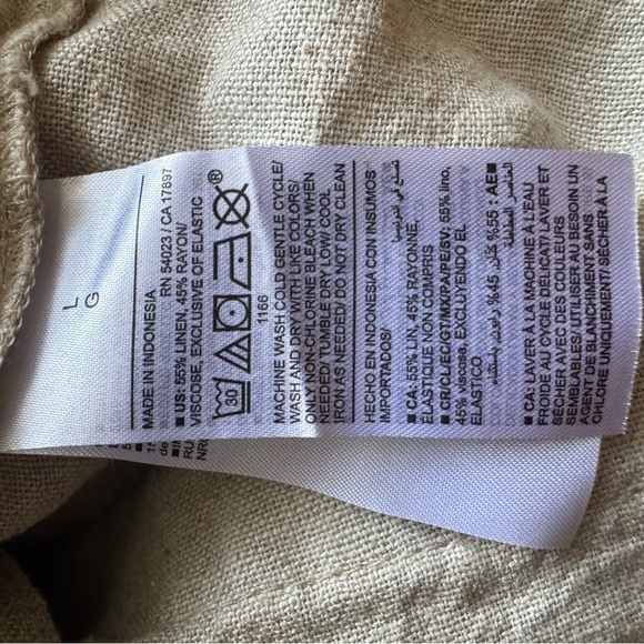 Linen Blend Oatmeal Dress- Size L - Picture 4 of 6